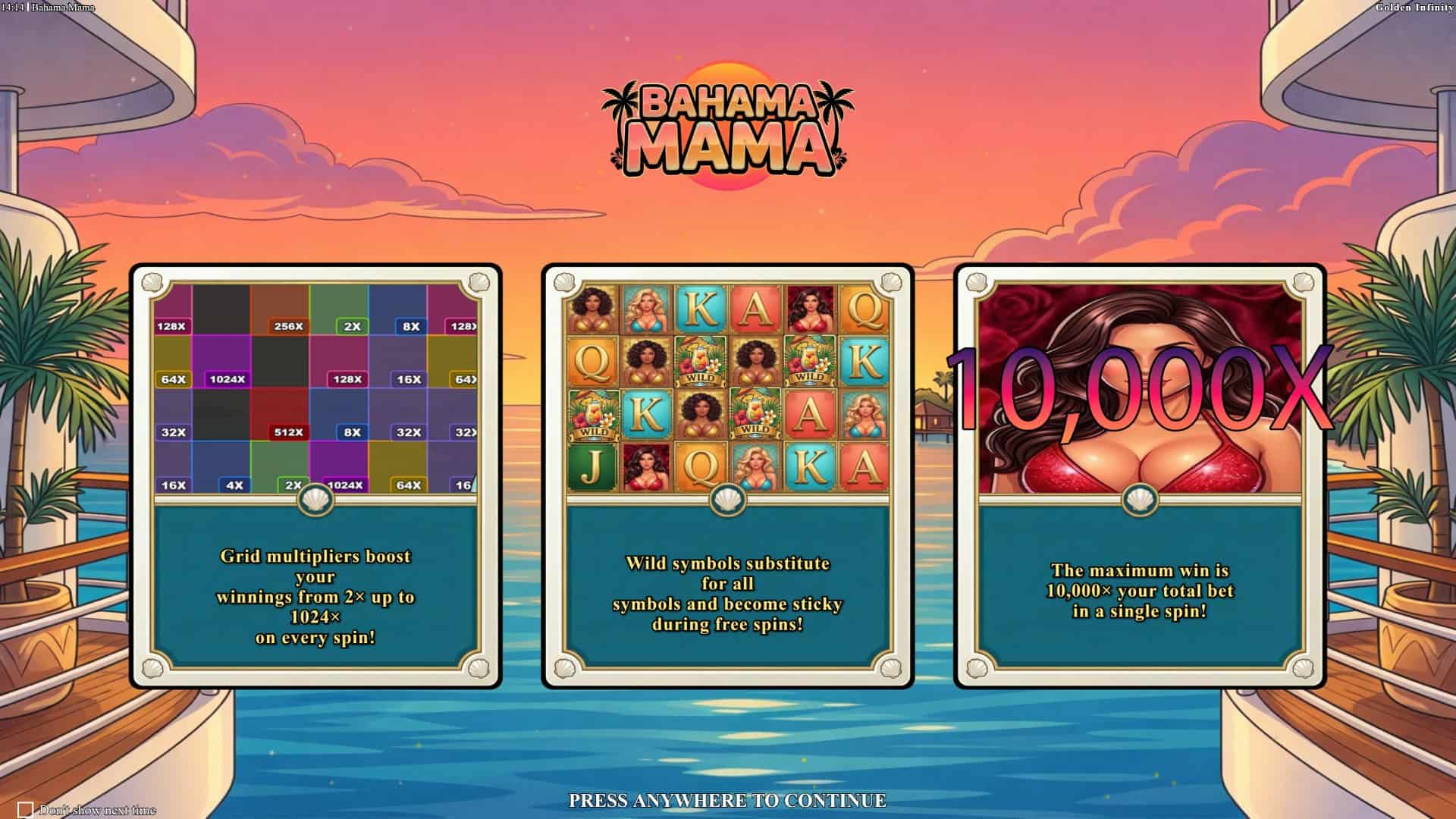 Bahama Mama slot intro screen