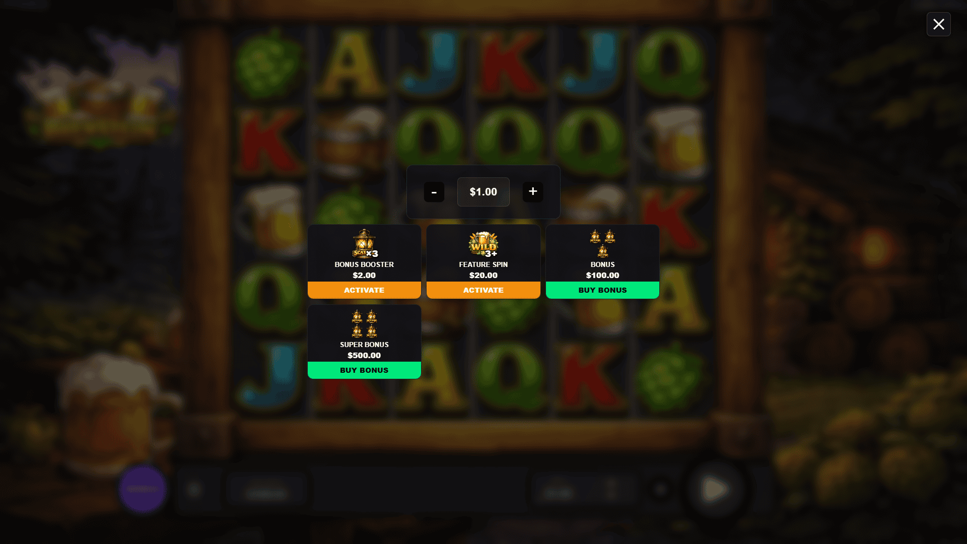 Brewstein bonus buy menu