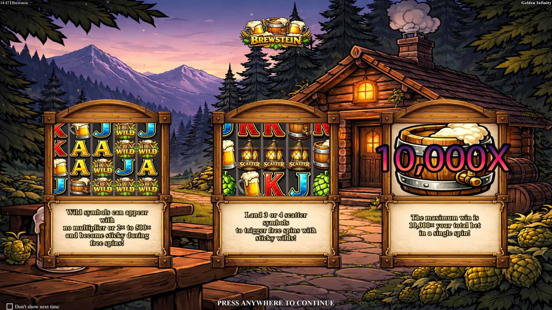 Brewstein slot intro screen