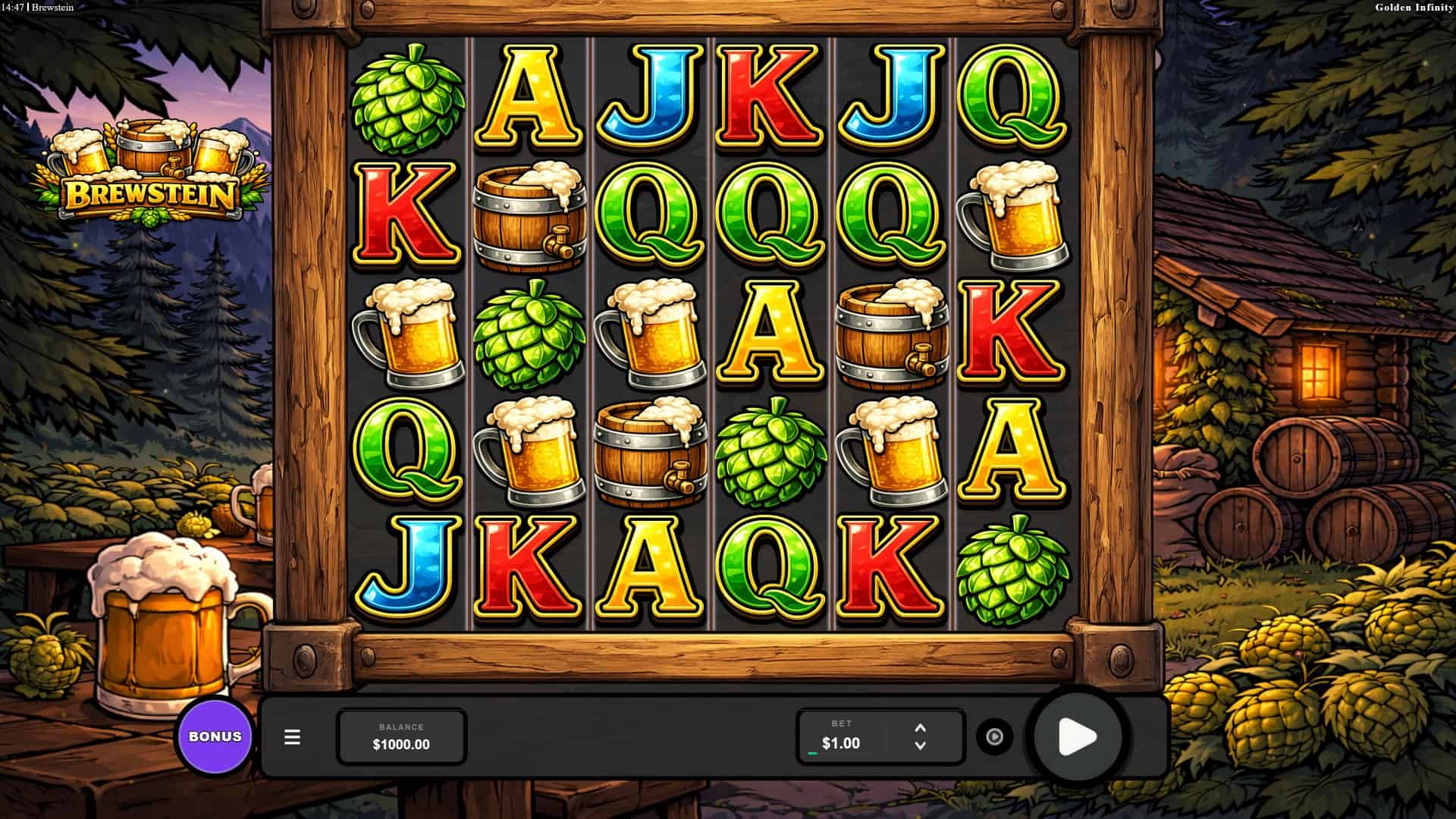 Brewstein slot gameplay reels