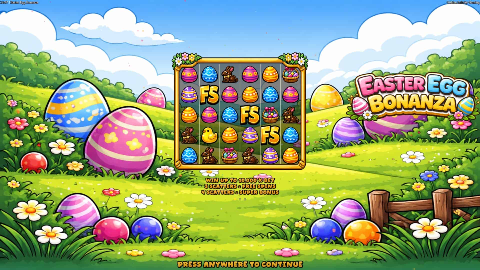 Easter Egg Bonanza slot intro screen