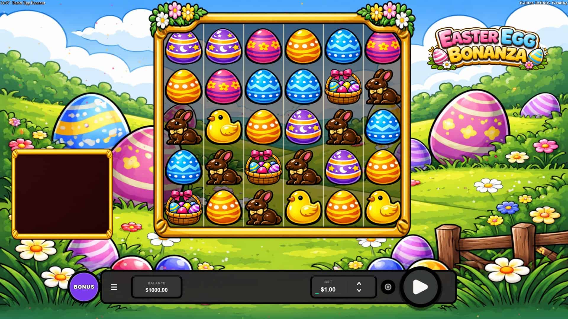 Easter Egg Bonanza slot gameplay reels