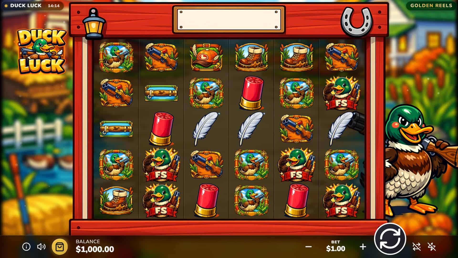 Duck Luck slot gameplay reels
