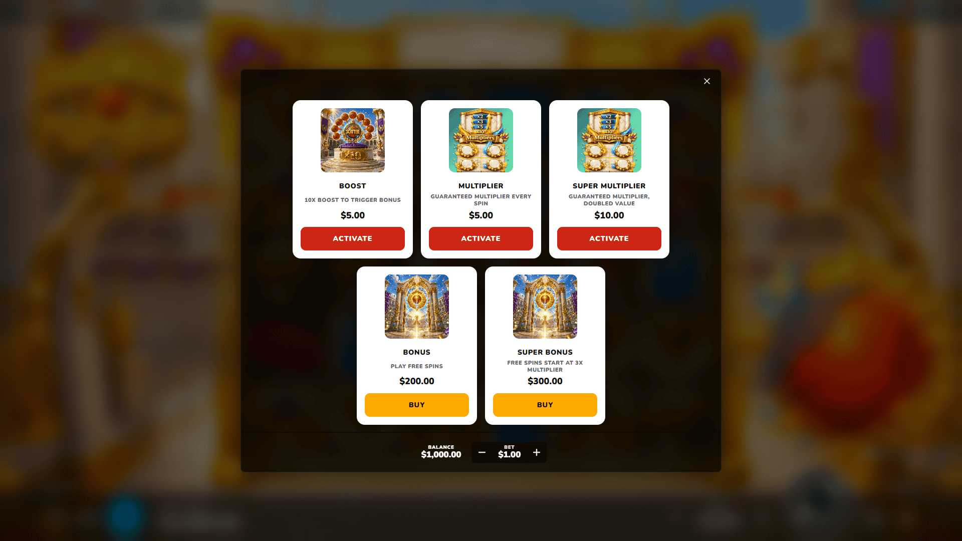 Hardwood Pantheon bonus buy menu