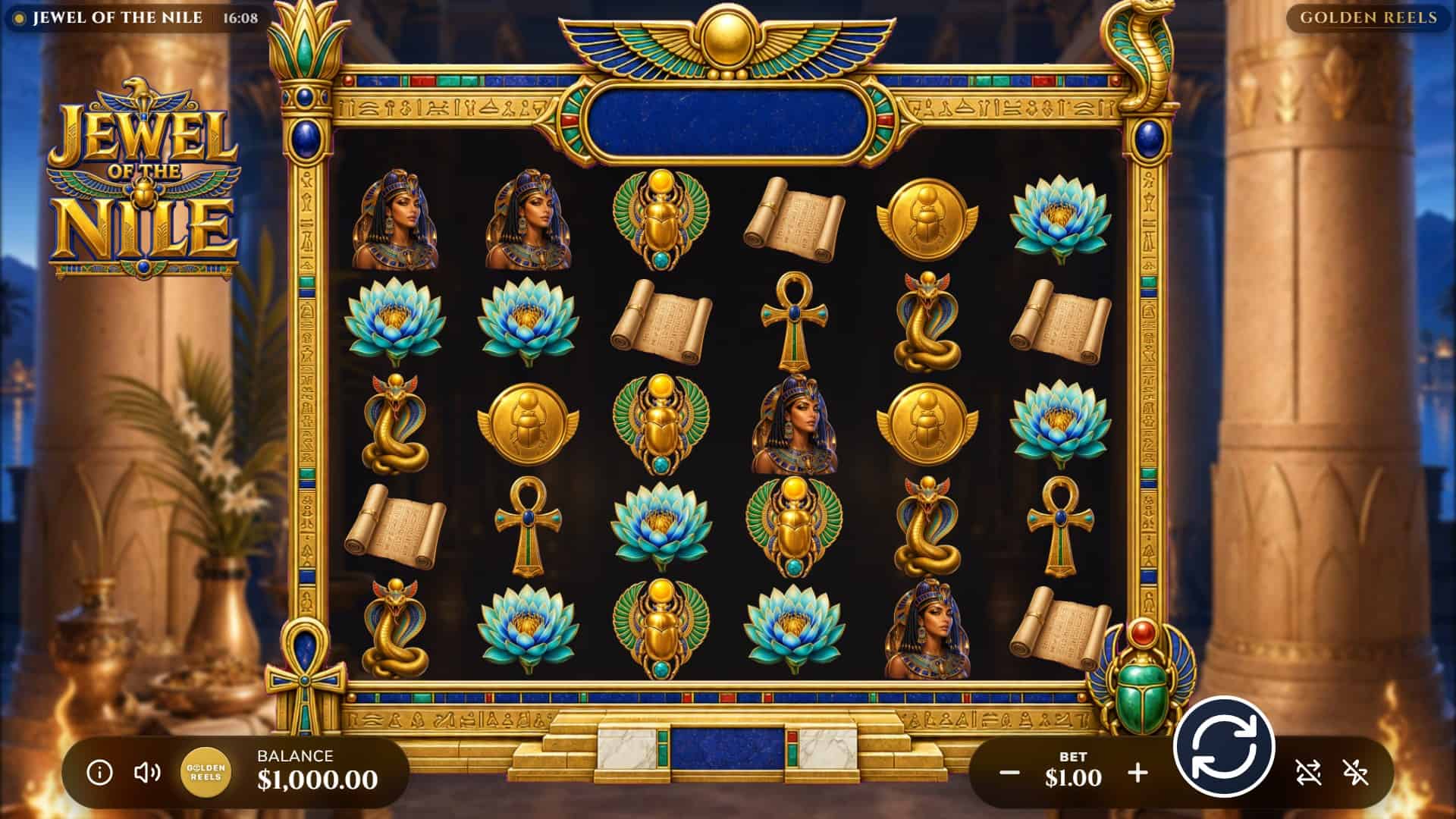 Jewel Of The Nile slot gameplay reels