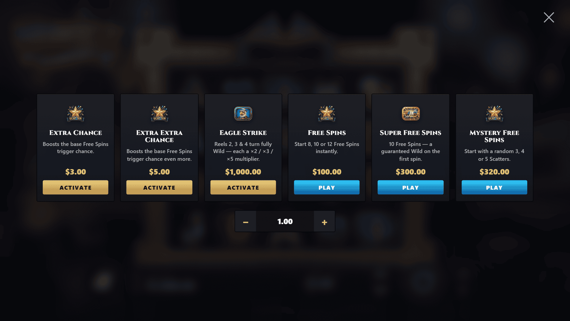Murica' Heck Yeah! bonus buy menu