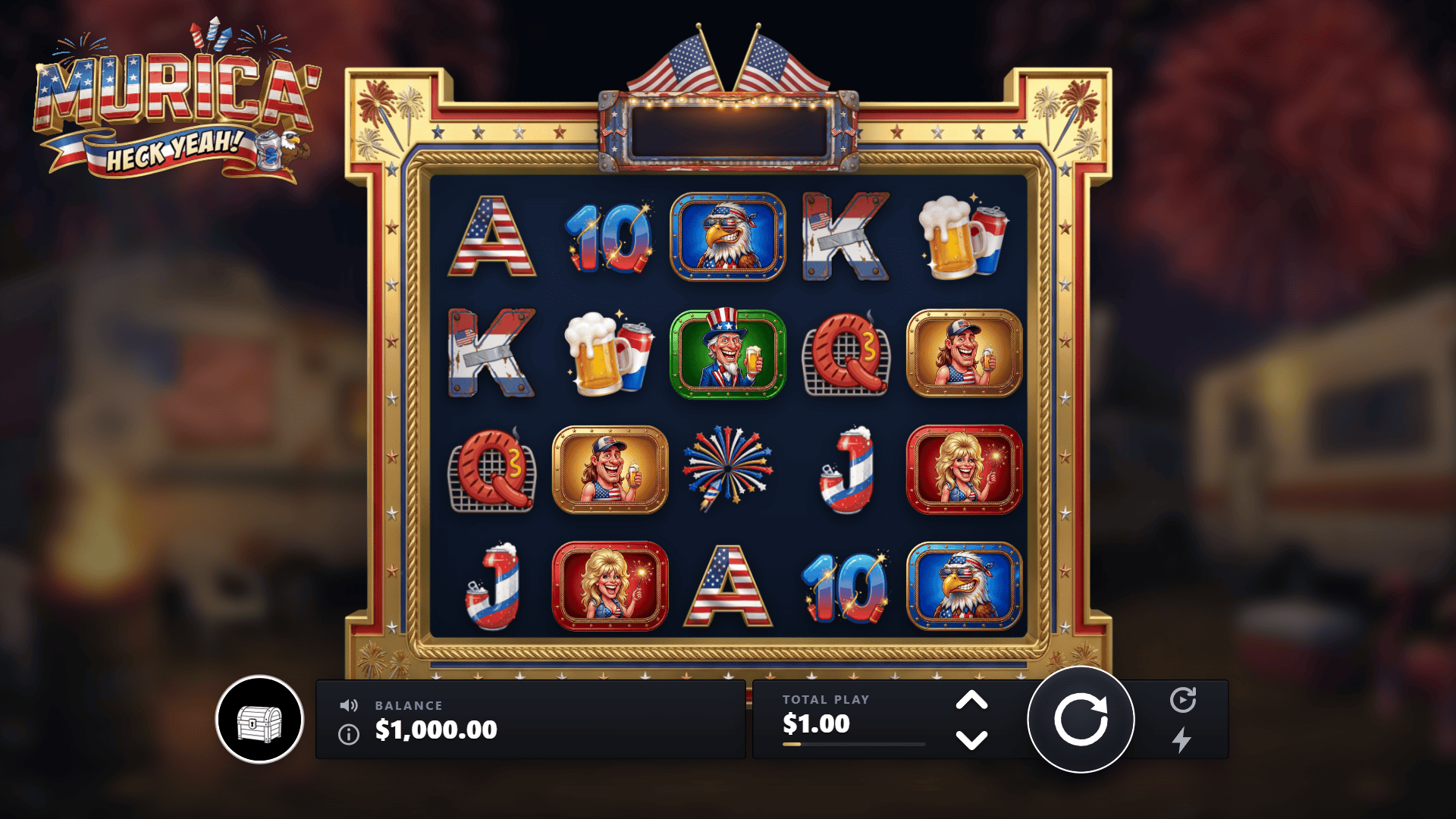 Murica' Heck Yeah! slot gameplay reels