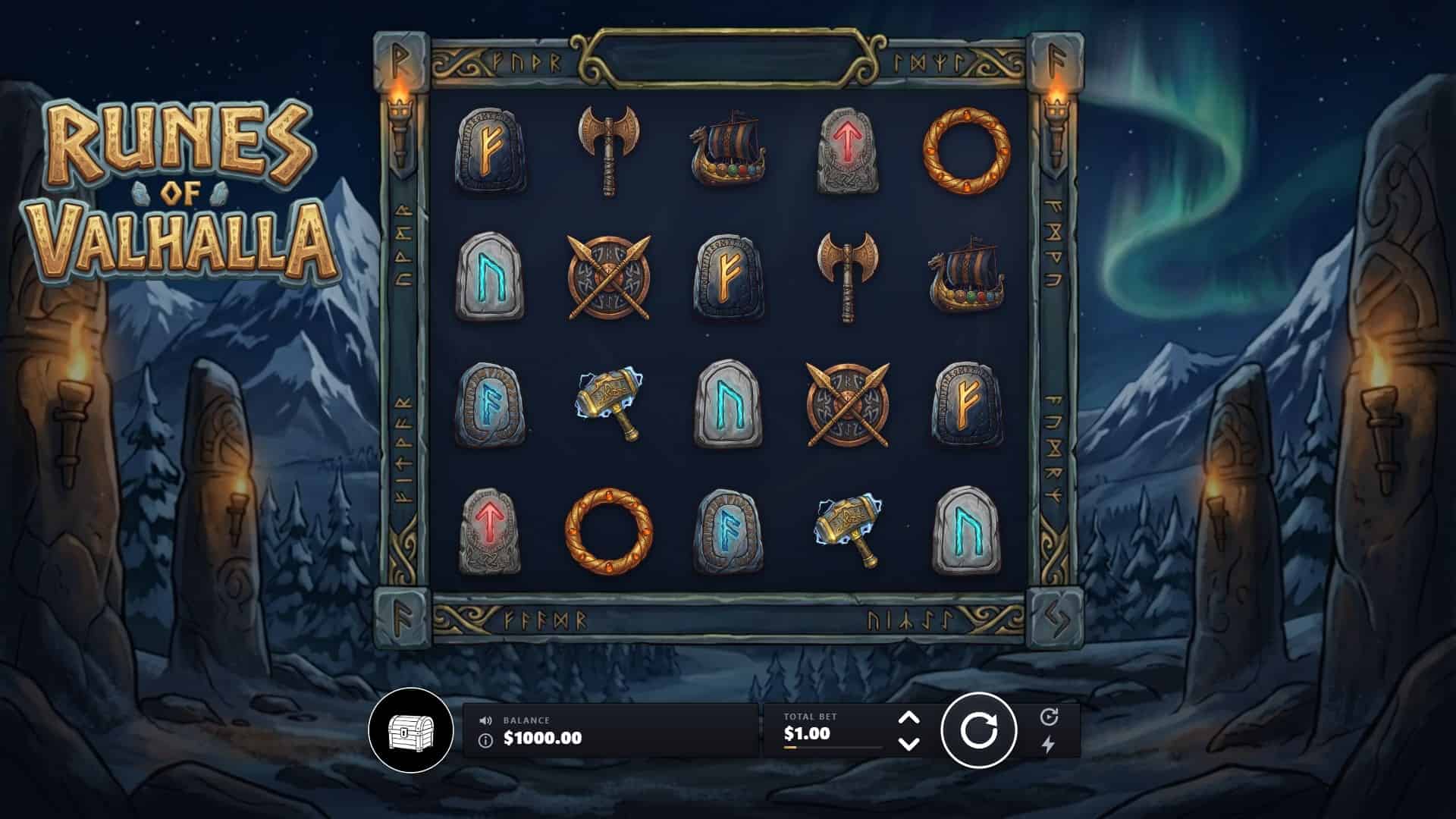 Runes of Valhalla slot gameplay reels