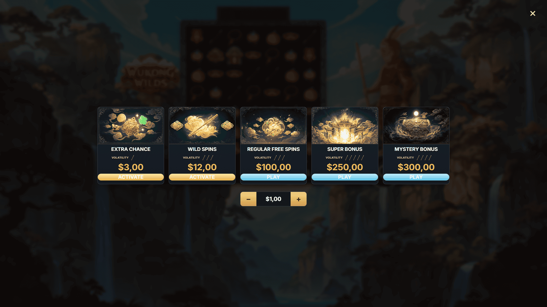 Wukong Wilds bonus buy menu