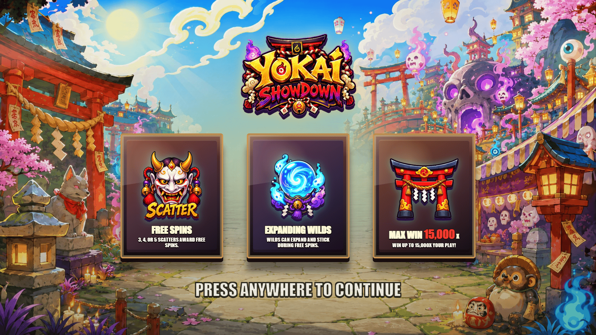 Yokai Showdown slot intro screen