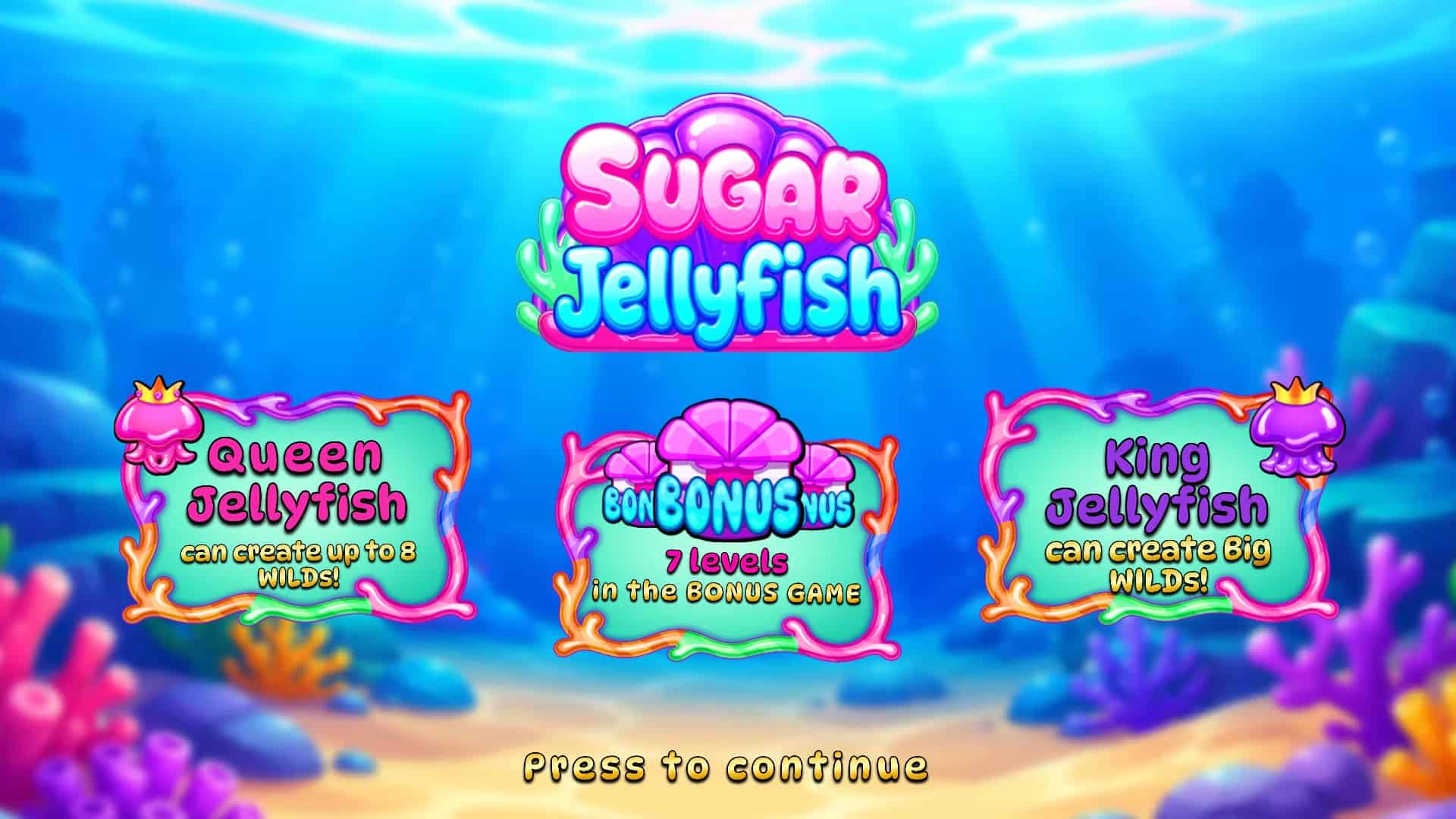Sugar Jellyfish slot intro screen