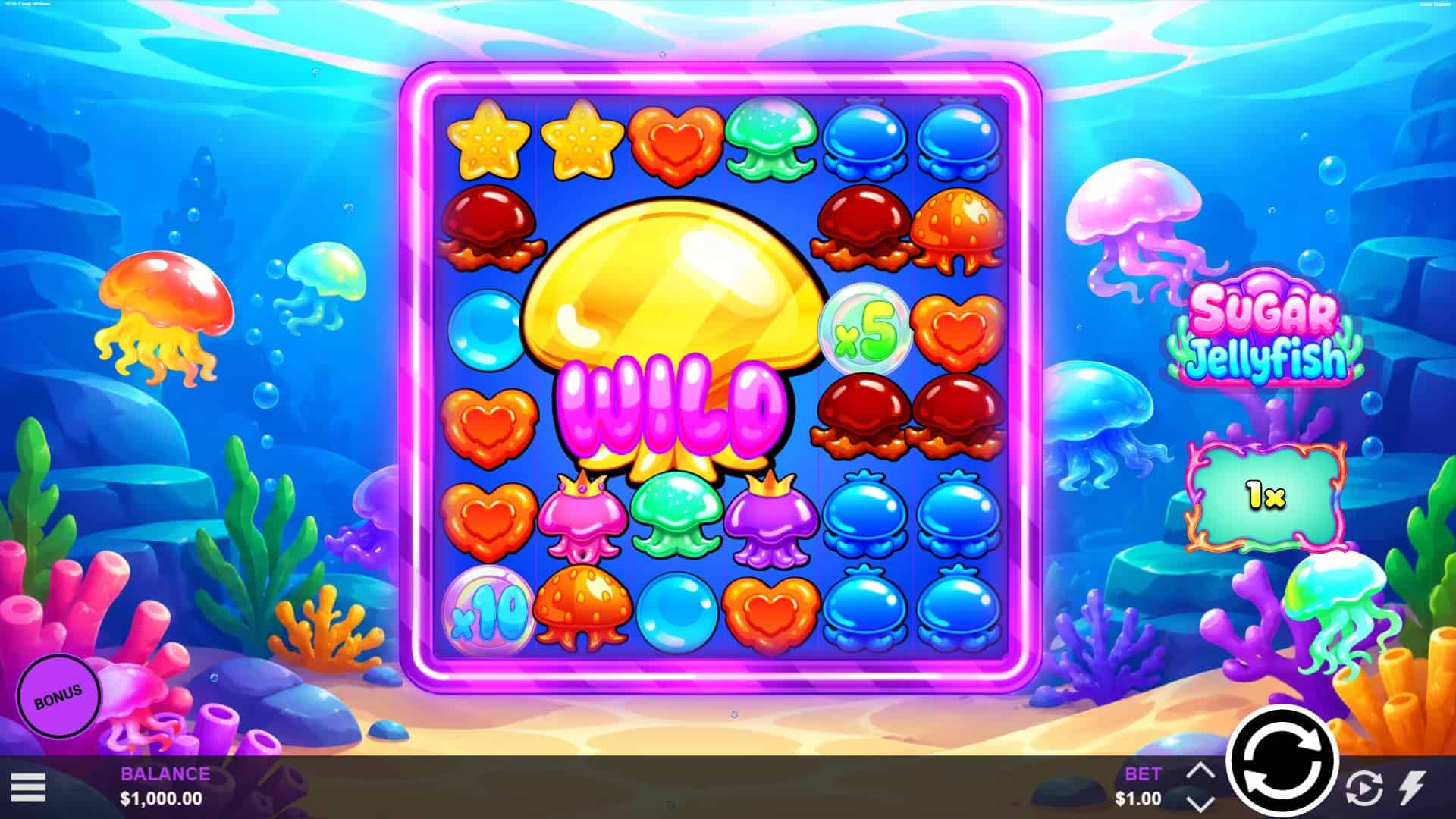 Sugar Jellyfish slot gameplay reels