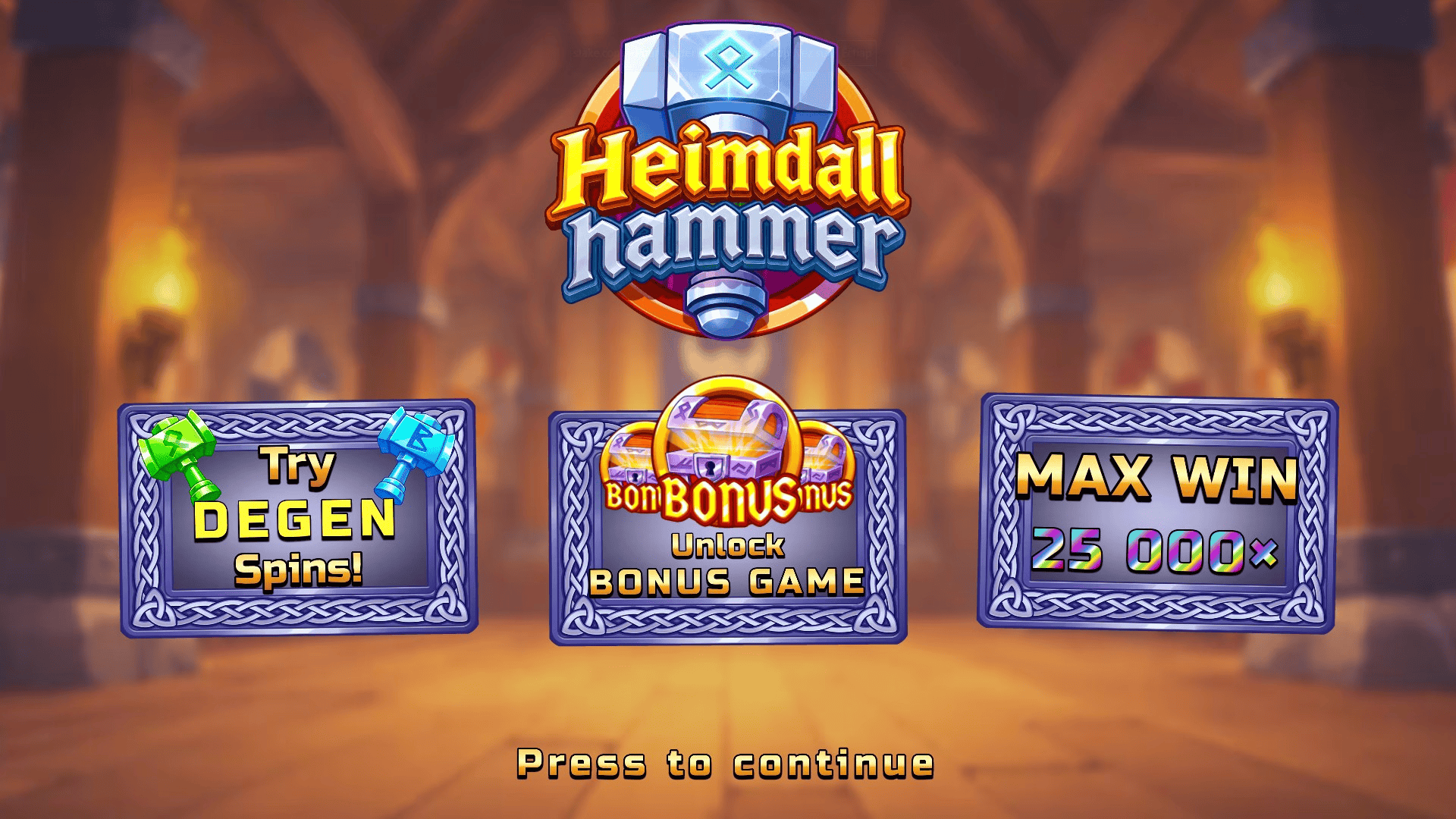 Heimdall Hammer slot intro screen