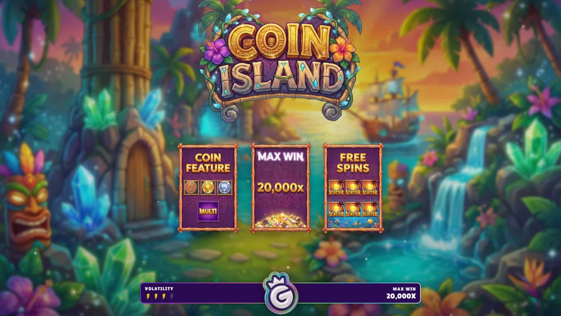 Coin Island slot intro screen