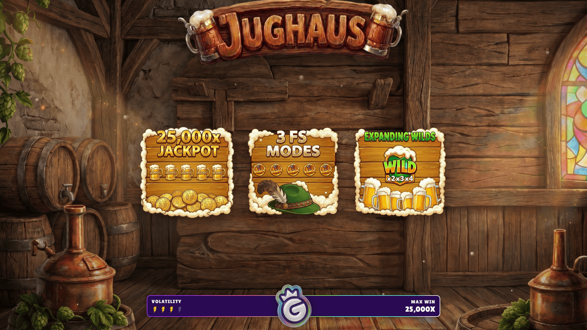 JugHaus slot intro screen