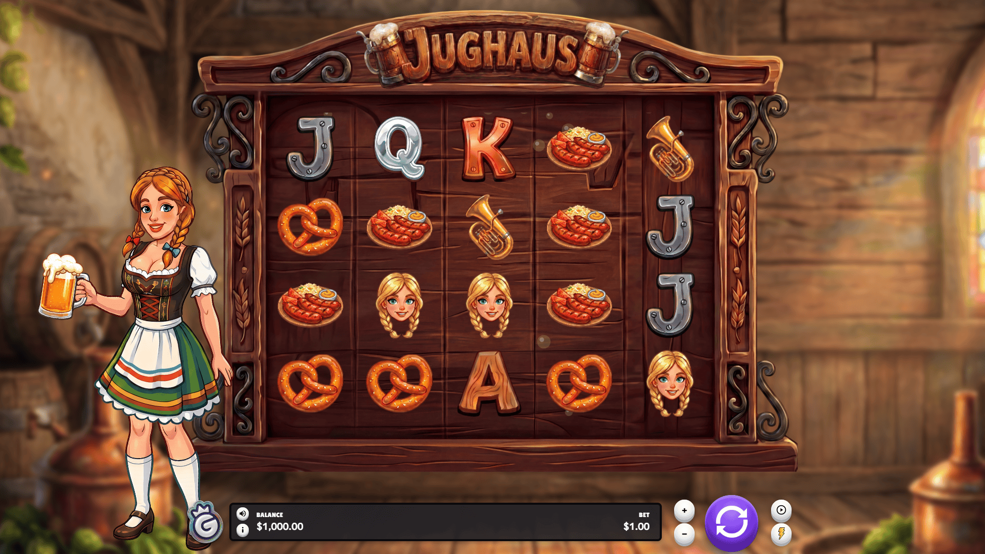 JugHaus slot gameplay reels