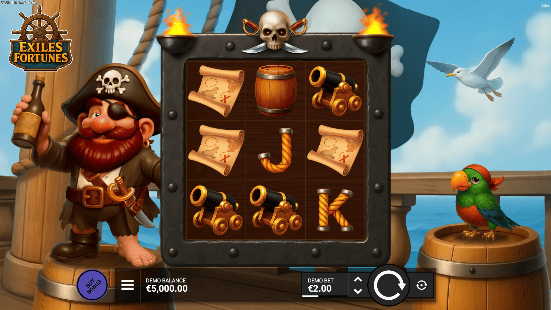 Exiles Fortunes slot gameplay reels