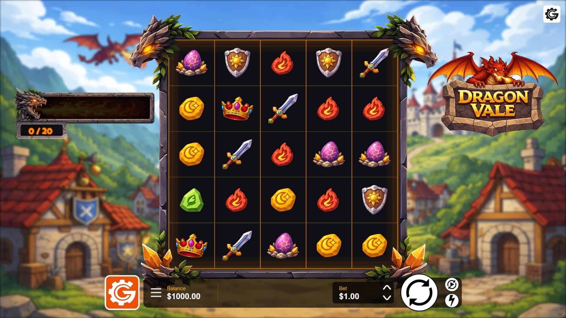 Dragon Vale slot gameplay reels