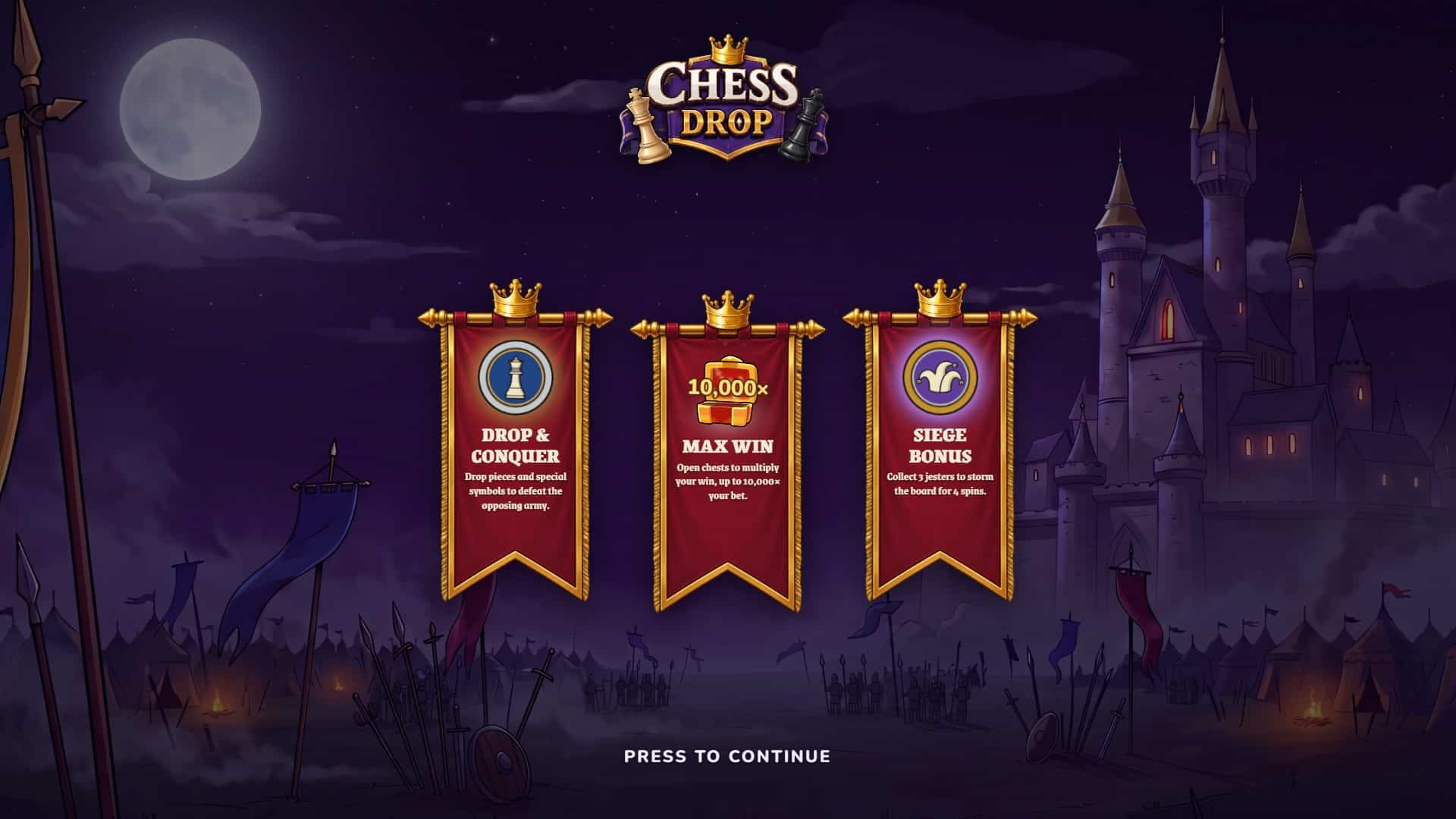 Chess Drop slot intro screen