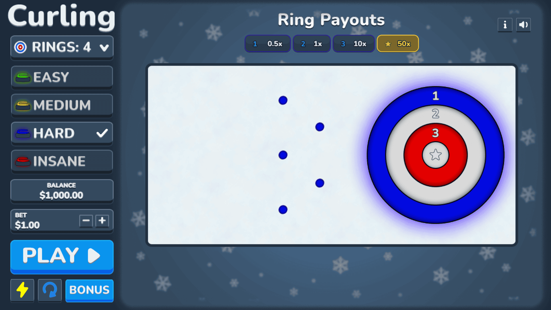 Curling slot gameplay reels