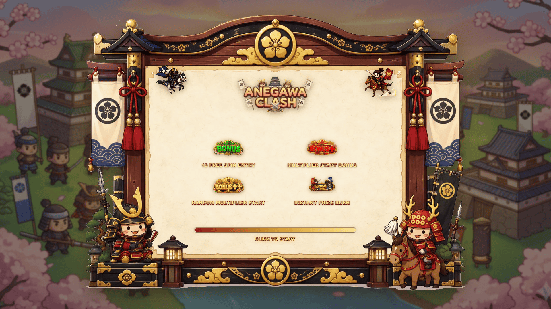 Anegawa Clash slot intro screen