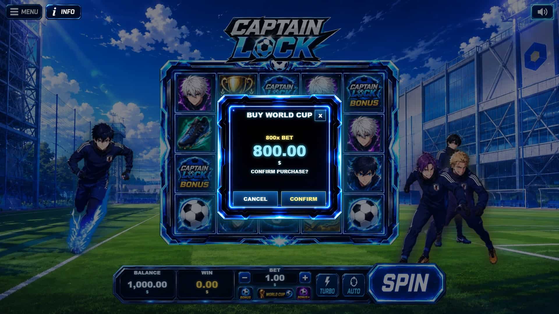 Captain Lock bonus buy menu