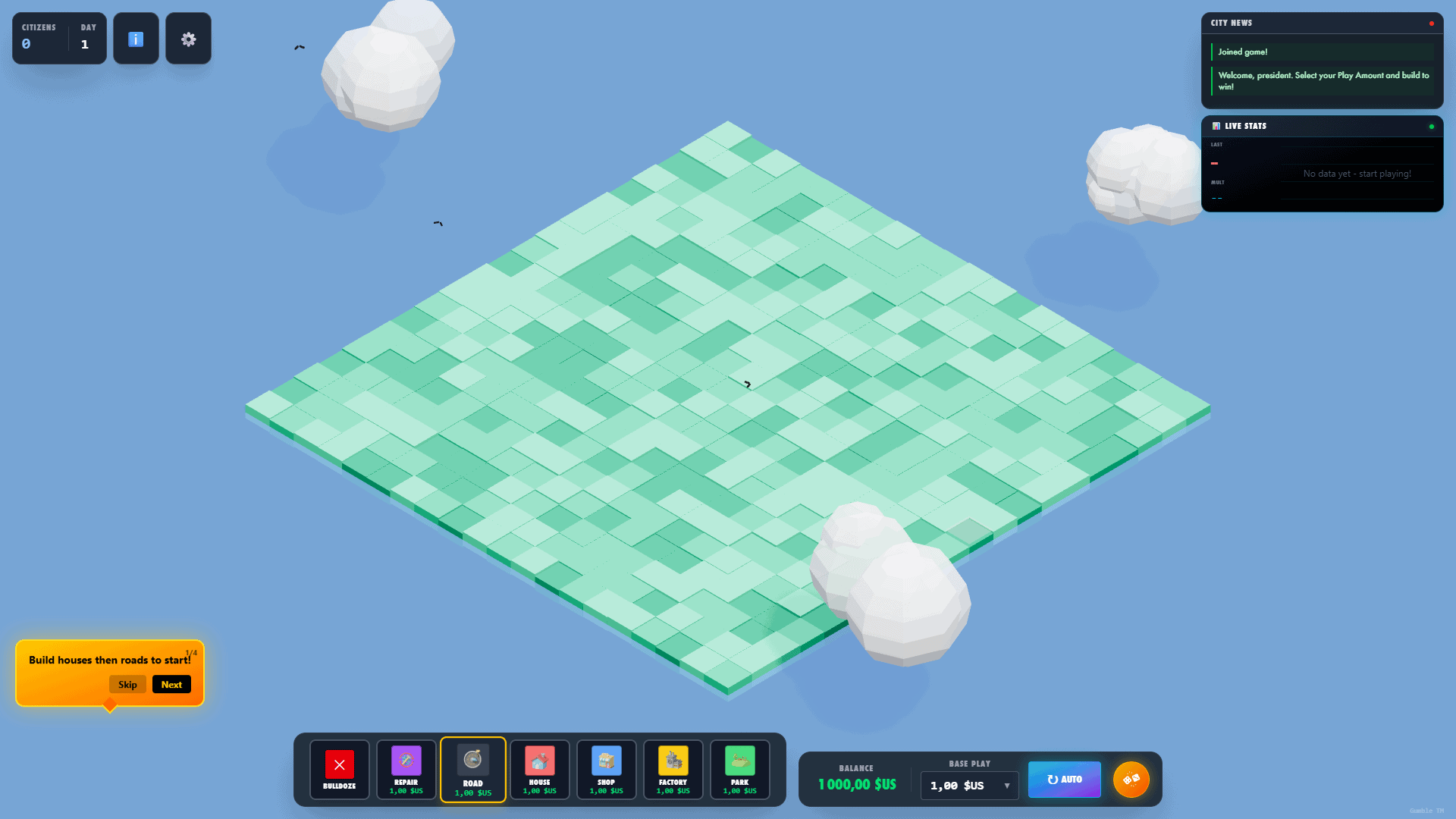 Town Tycoon 3D slot gameplay reels