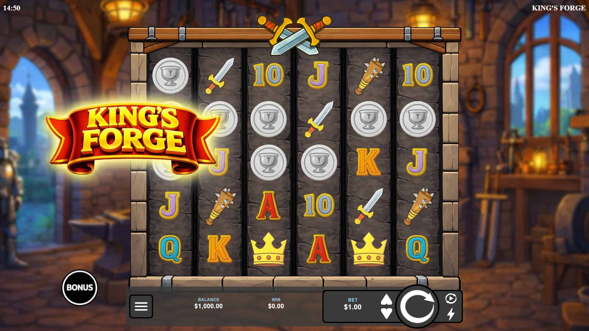 King&rsquo;s Forge slot gameplay reels