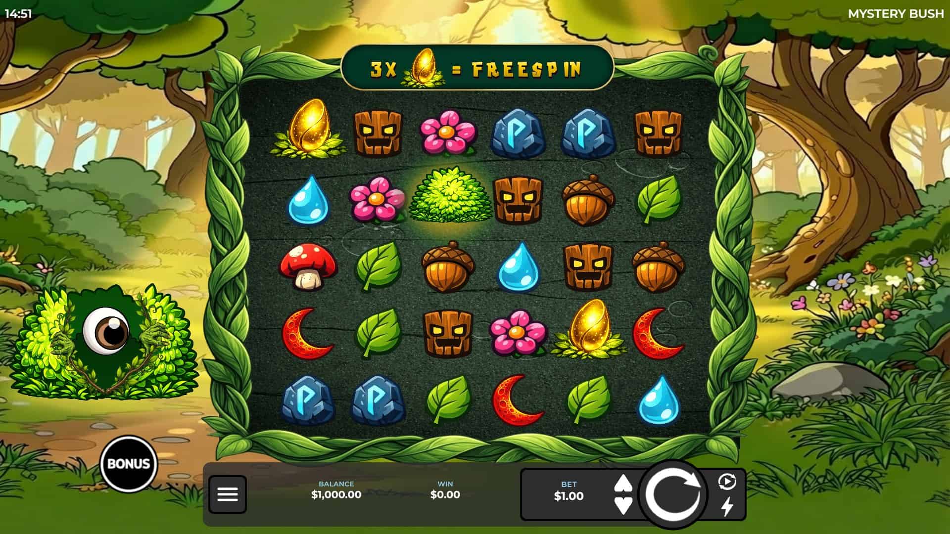 Mystery Bush slot gameplay reels