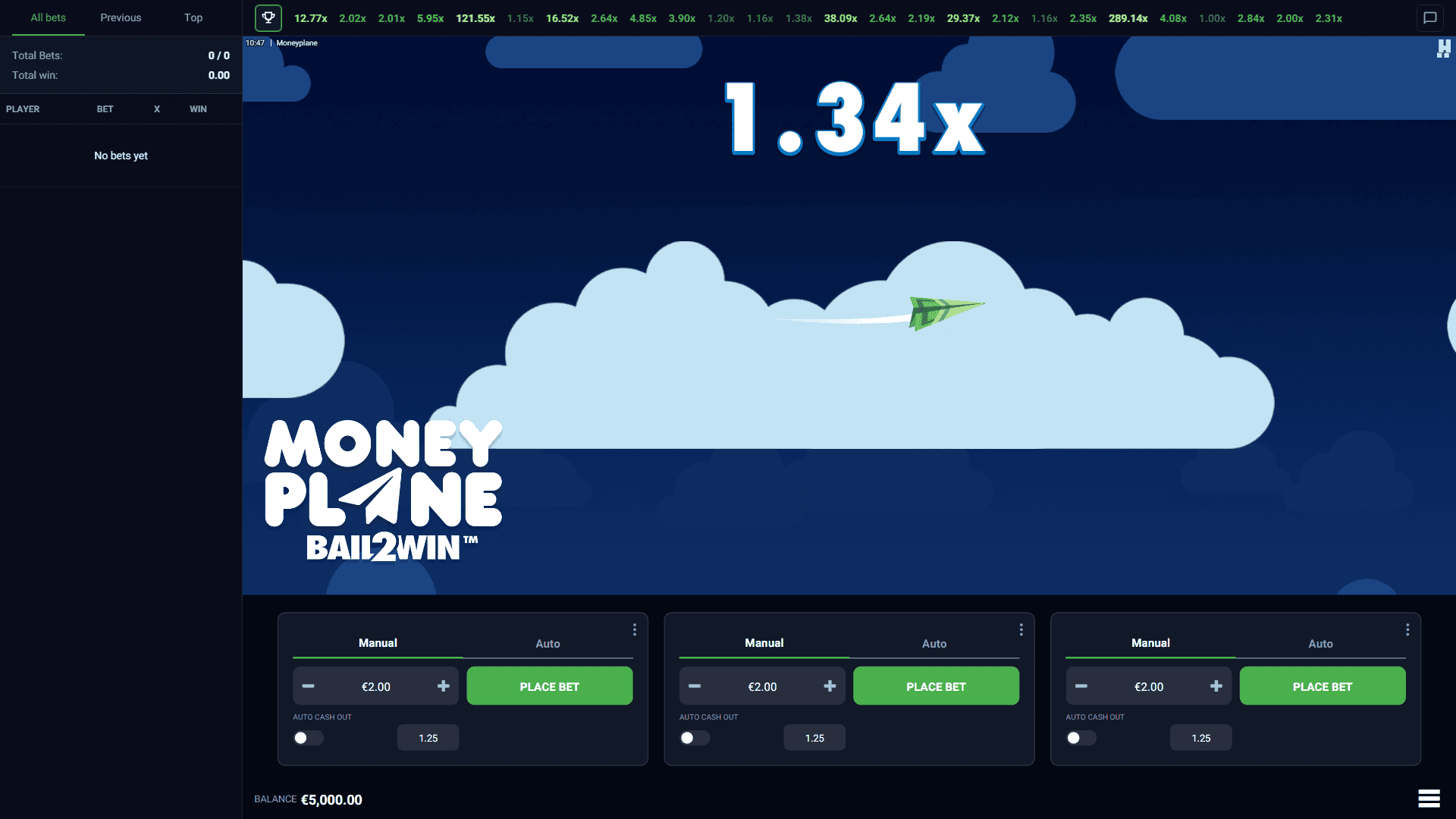 Moneyplane Bail2Win slot gameplay reels