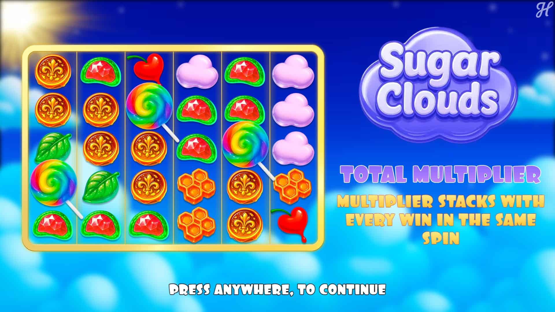 Sugar Clouds slot intro screen