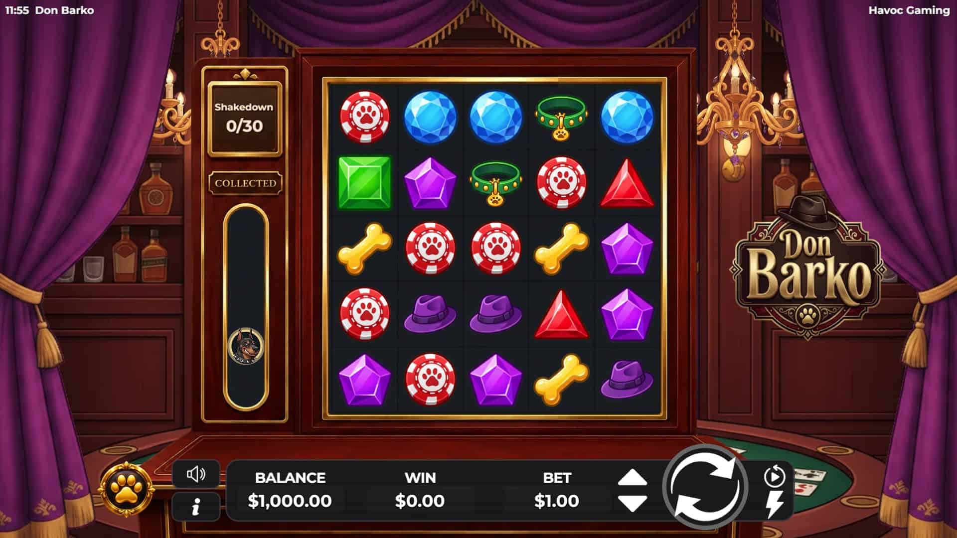 Don Barko slot gameplay reels
