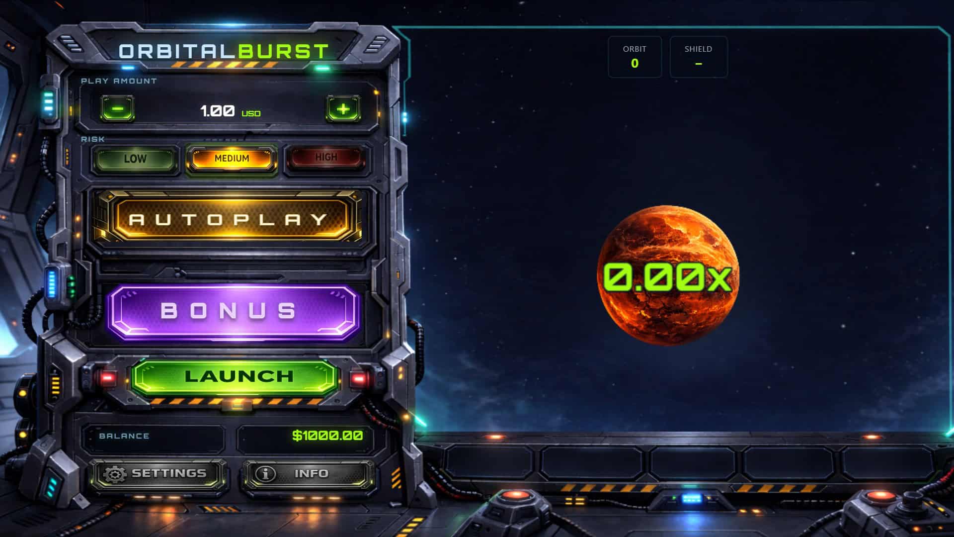 Orbital Burst slot gameplay reels