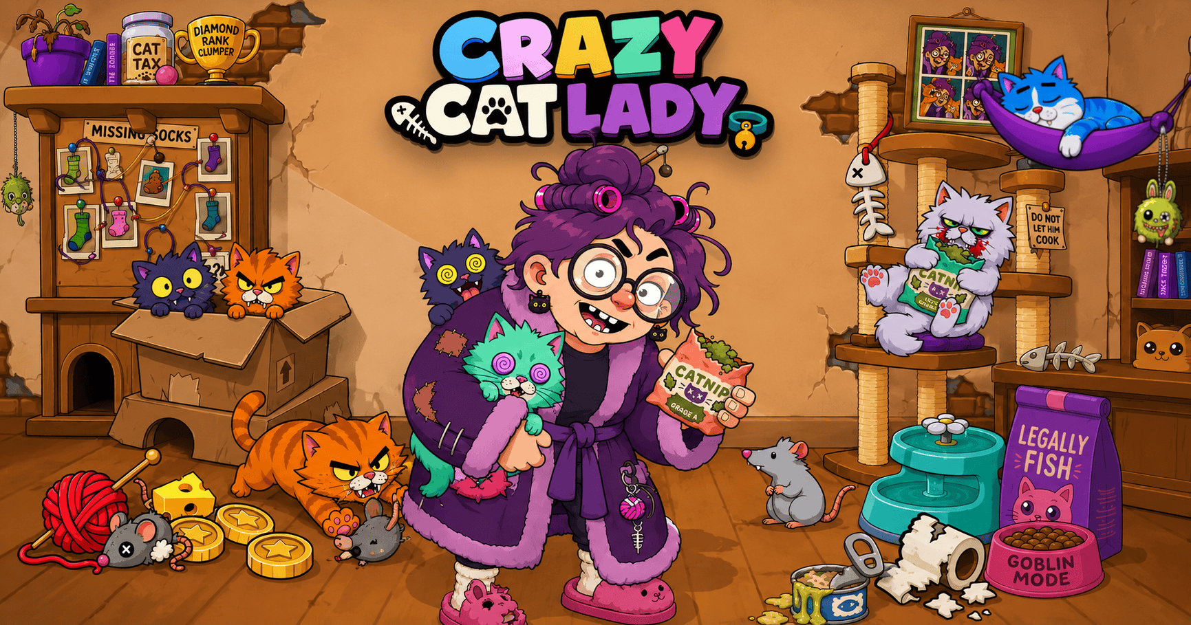 Crazy Cat Lady Slot Demo by Heatcheck slot cover image