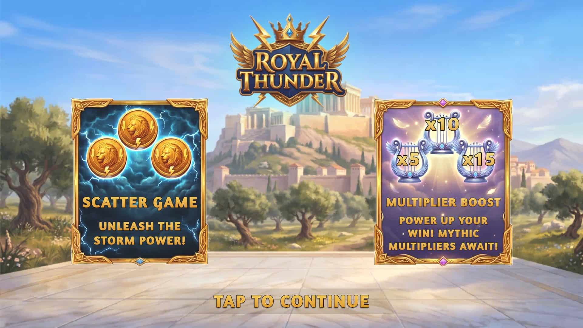 Royal Thunder slot intro screen