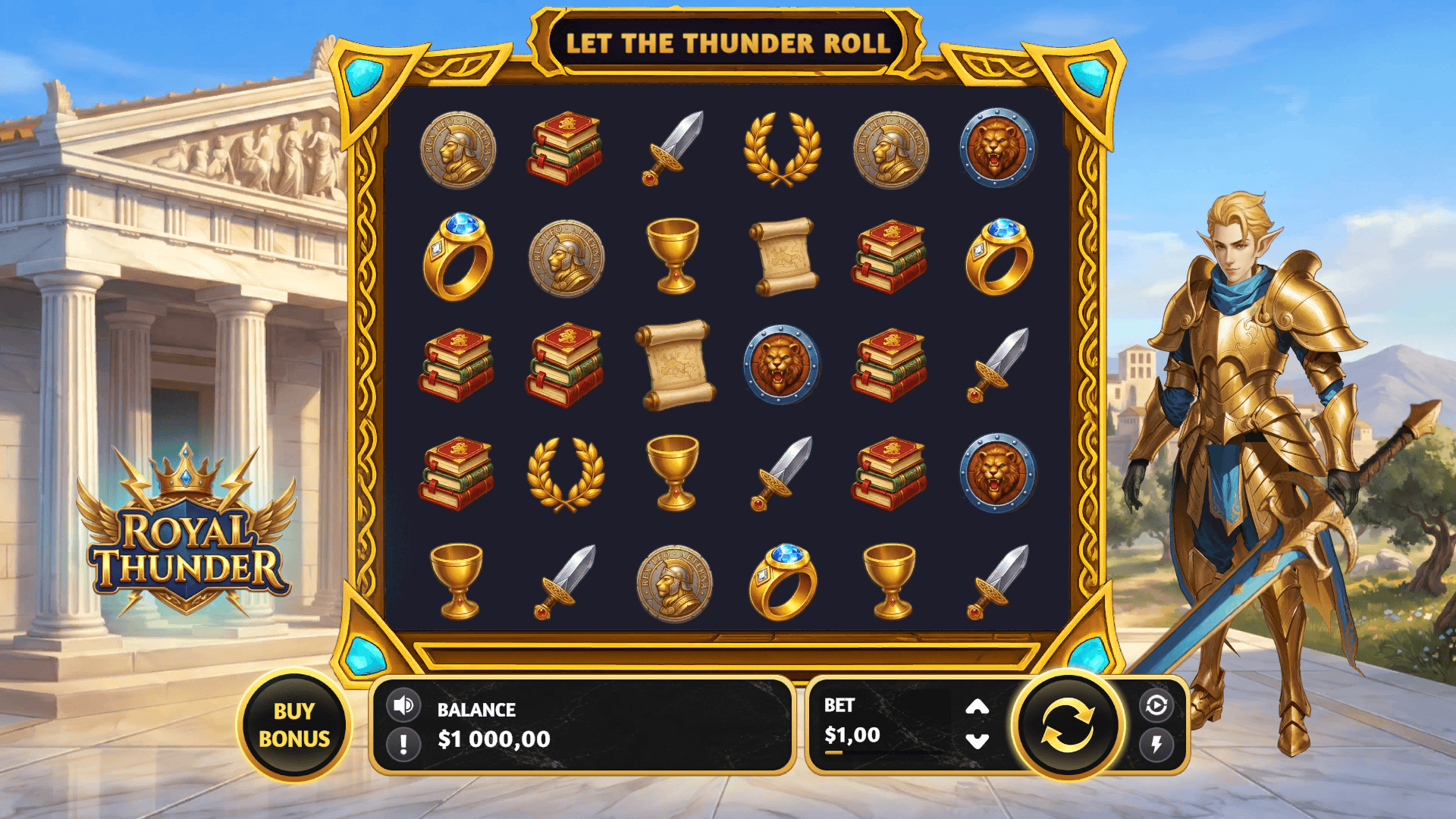 Royal Thunder slot gameplay reels