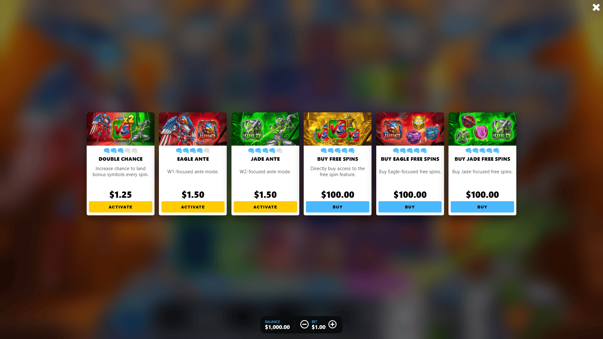 Apex Duel bonus buy menu