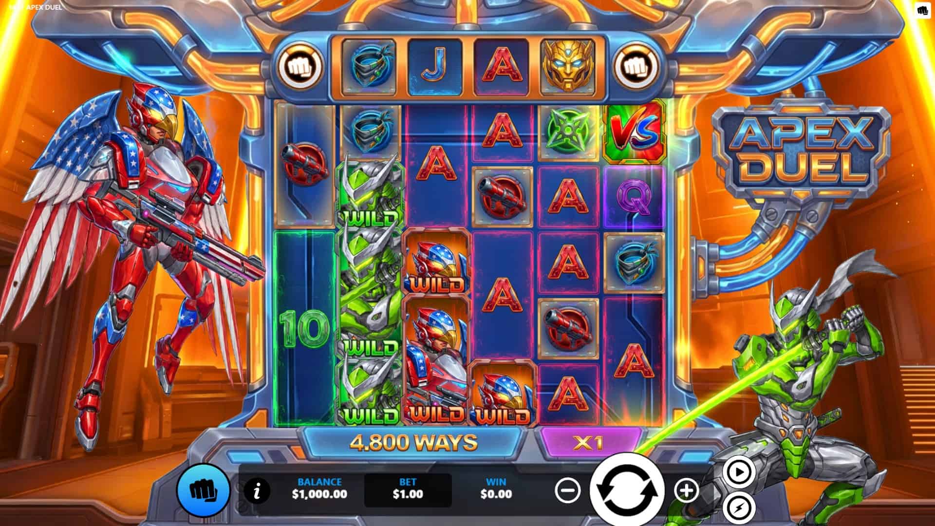 Apex Duel slot gameplay reels