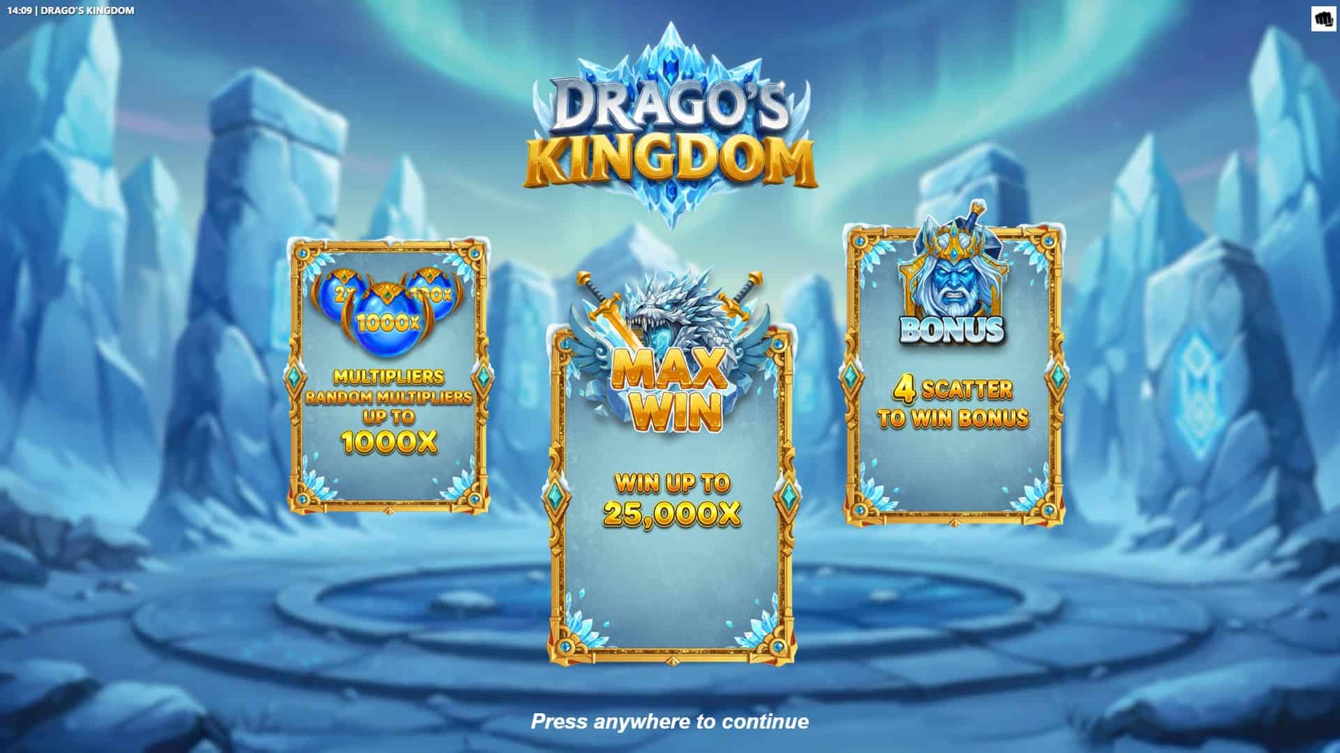 Dragos Kingdom slot intro screen