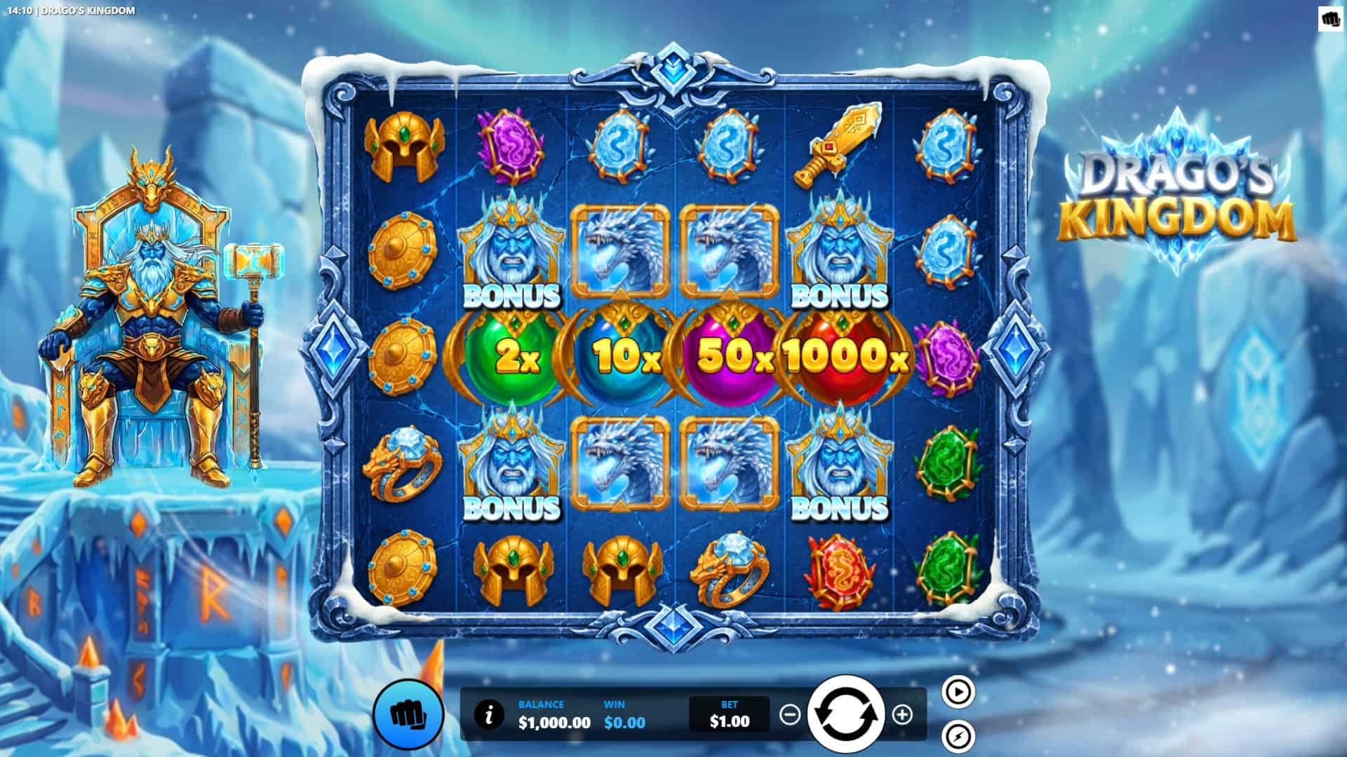 Dragos Kingdom slot gameplay reels