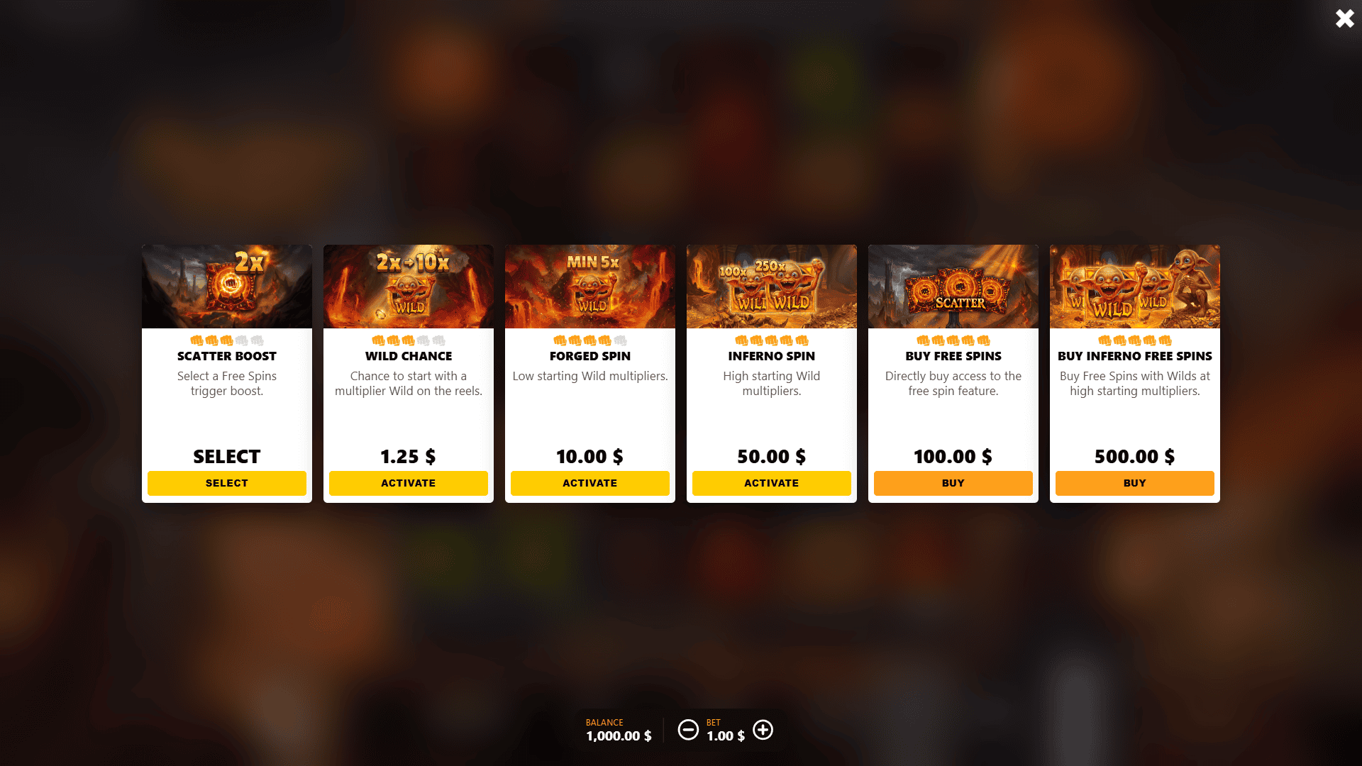 PalaWays Forge bonus buy menu