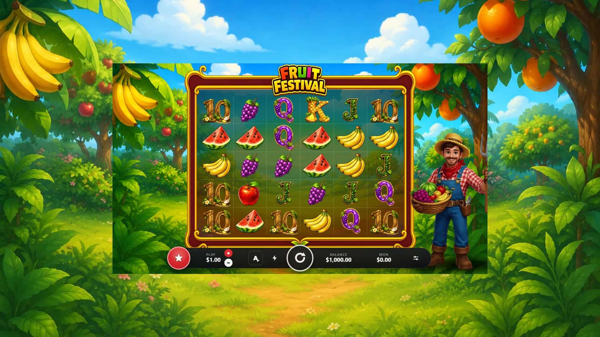 Fruit Festival slot gameplay reels