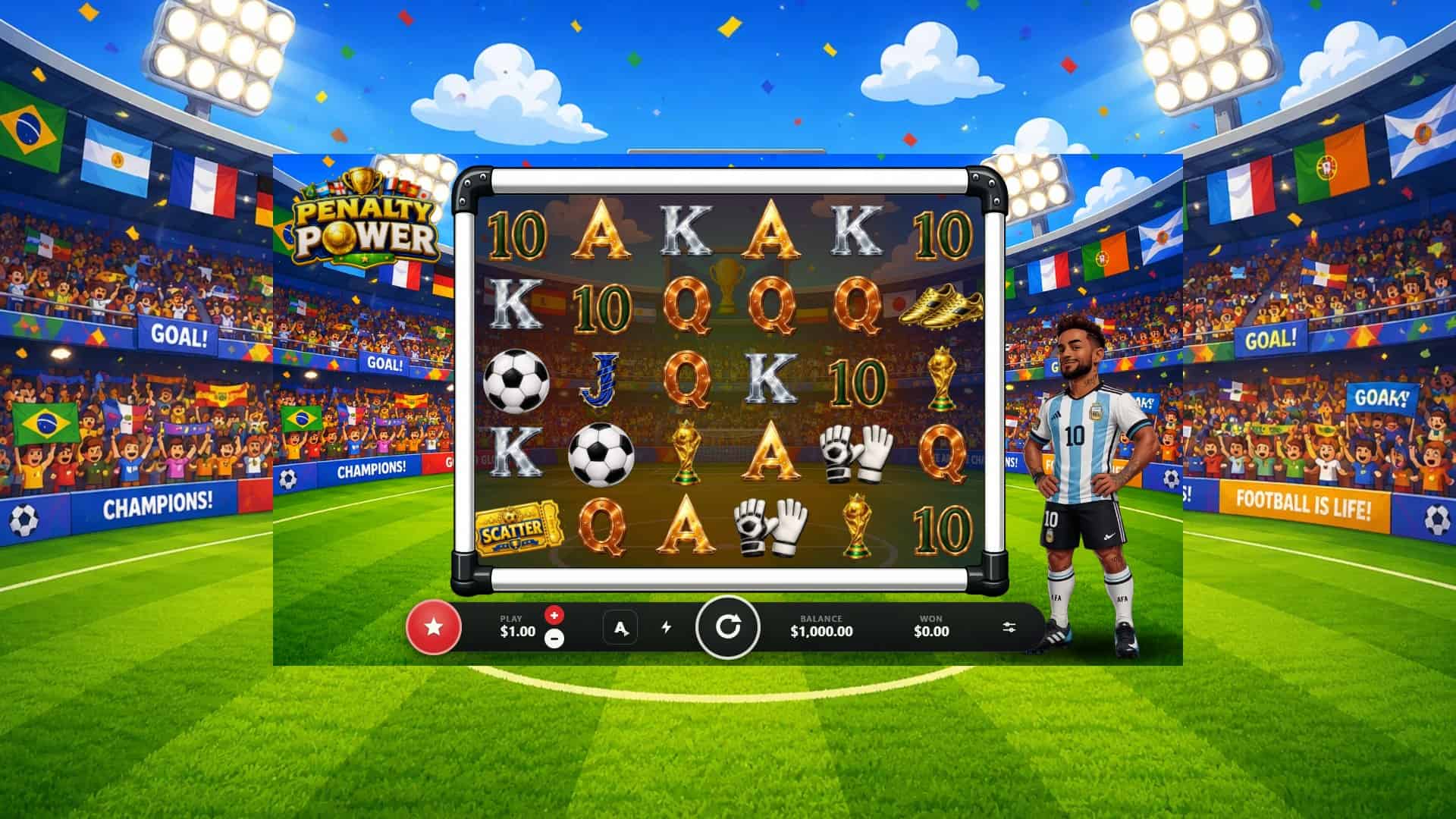 Penalty Power slot gameplay reels