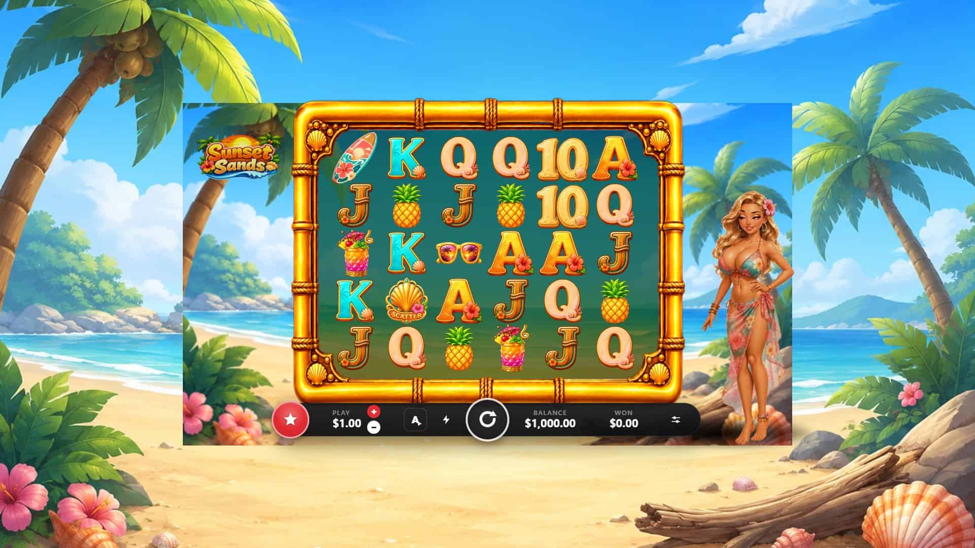 Sunset Sands slot gameplay reels