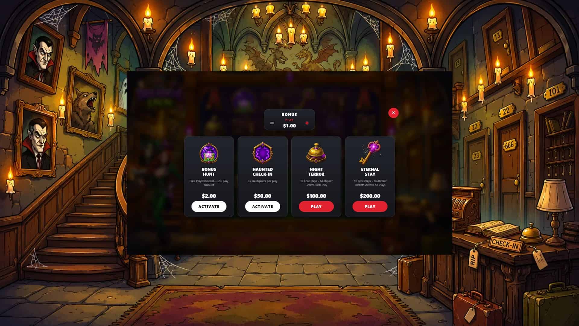 The Dreadful Inn bonus buy menu