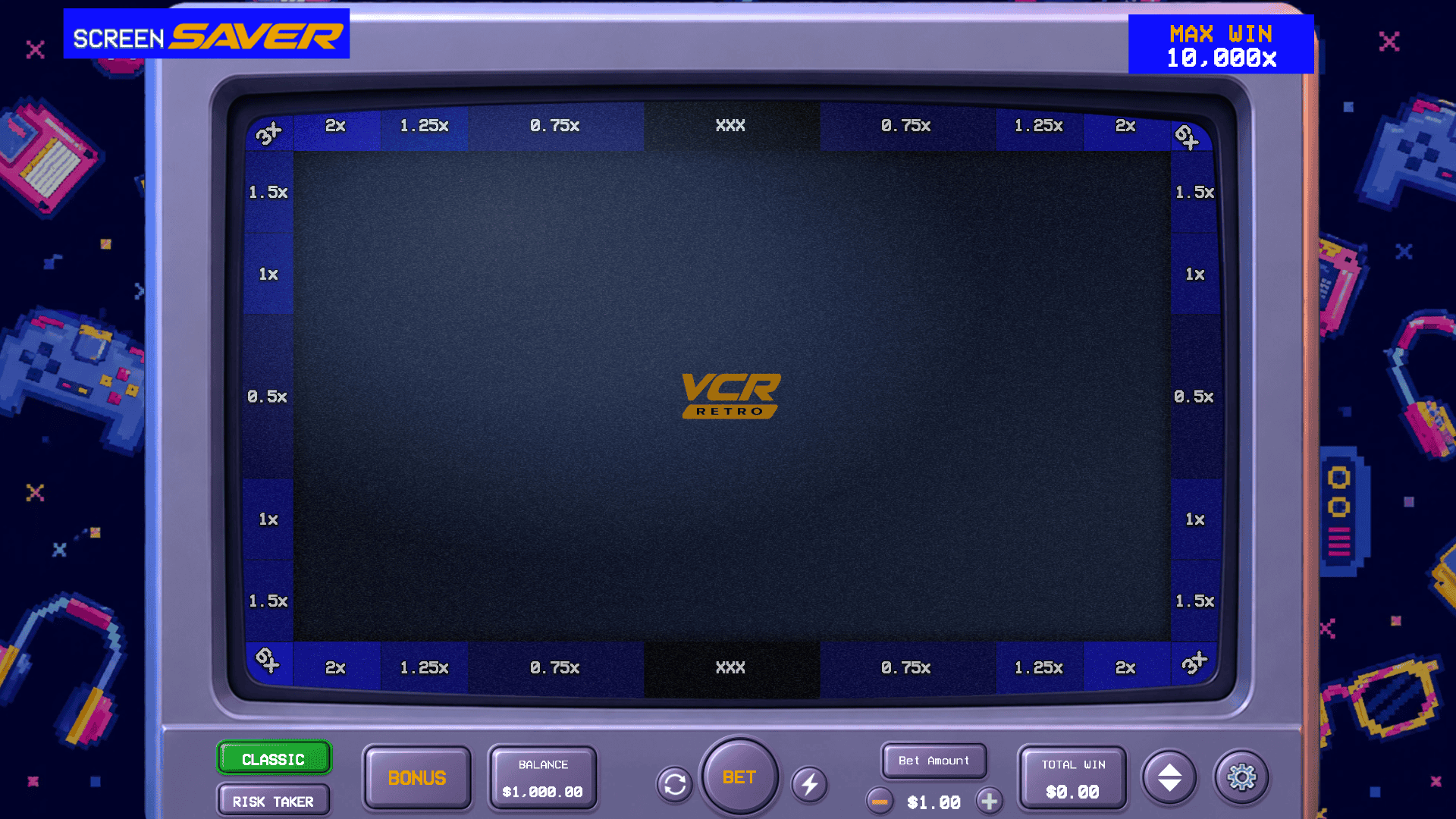 Screen Saver slot gameplay reels