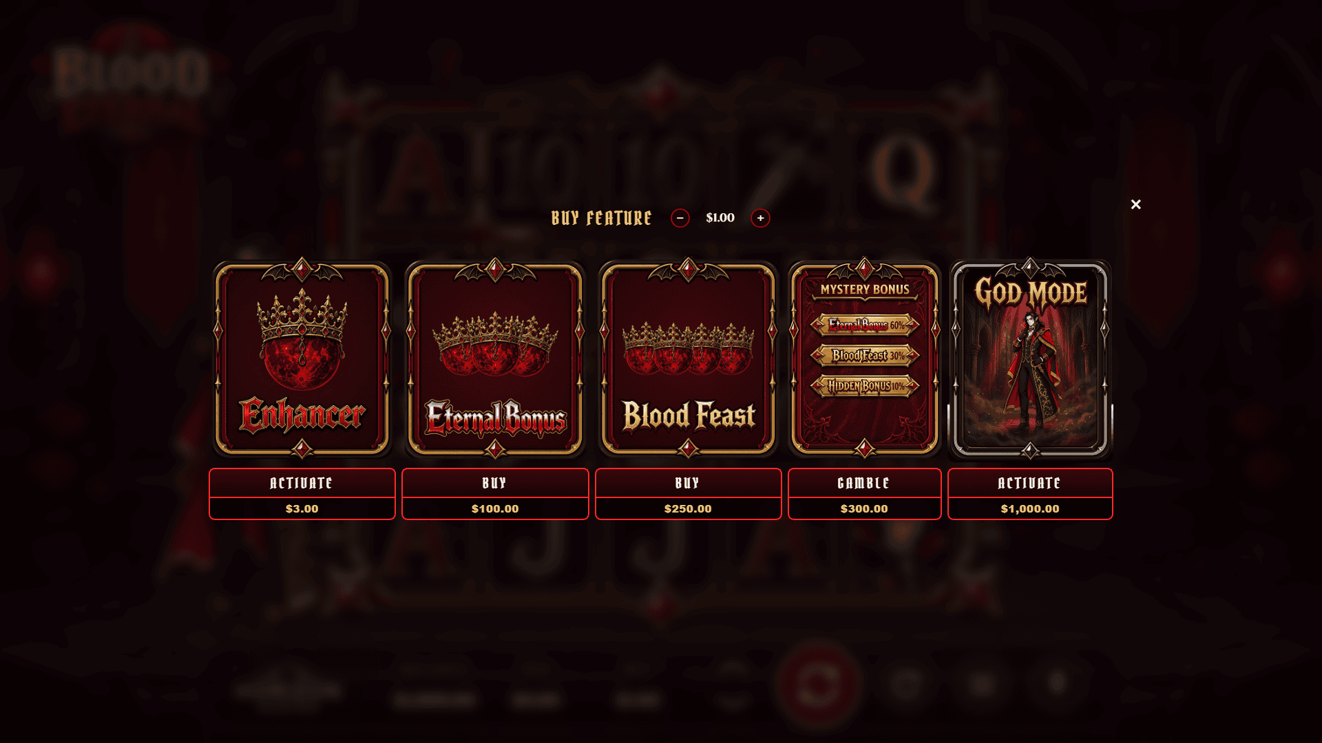 Blood Eternal bonus buy menu