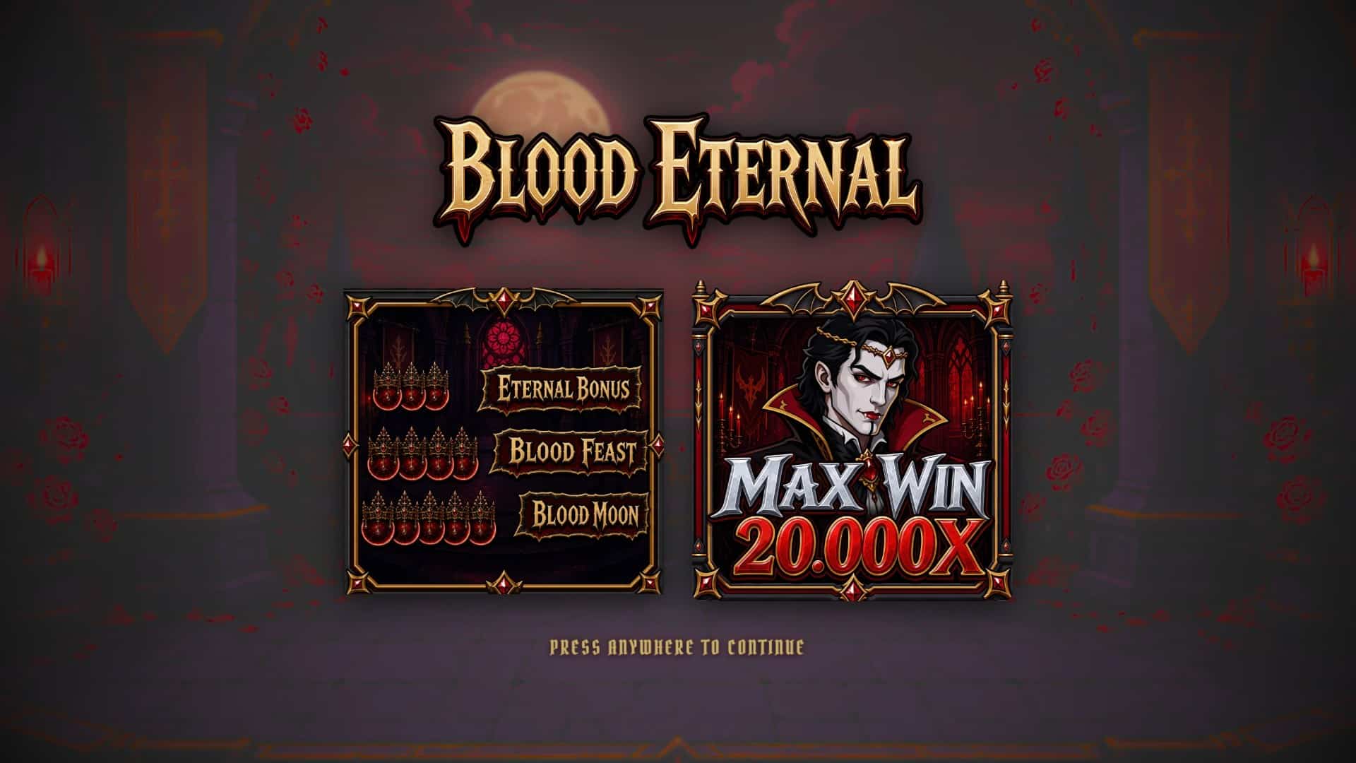 Blood Eternal slot intro screen