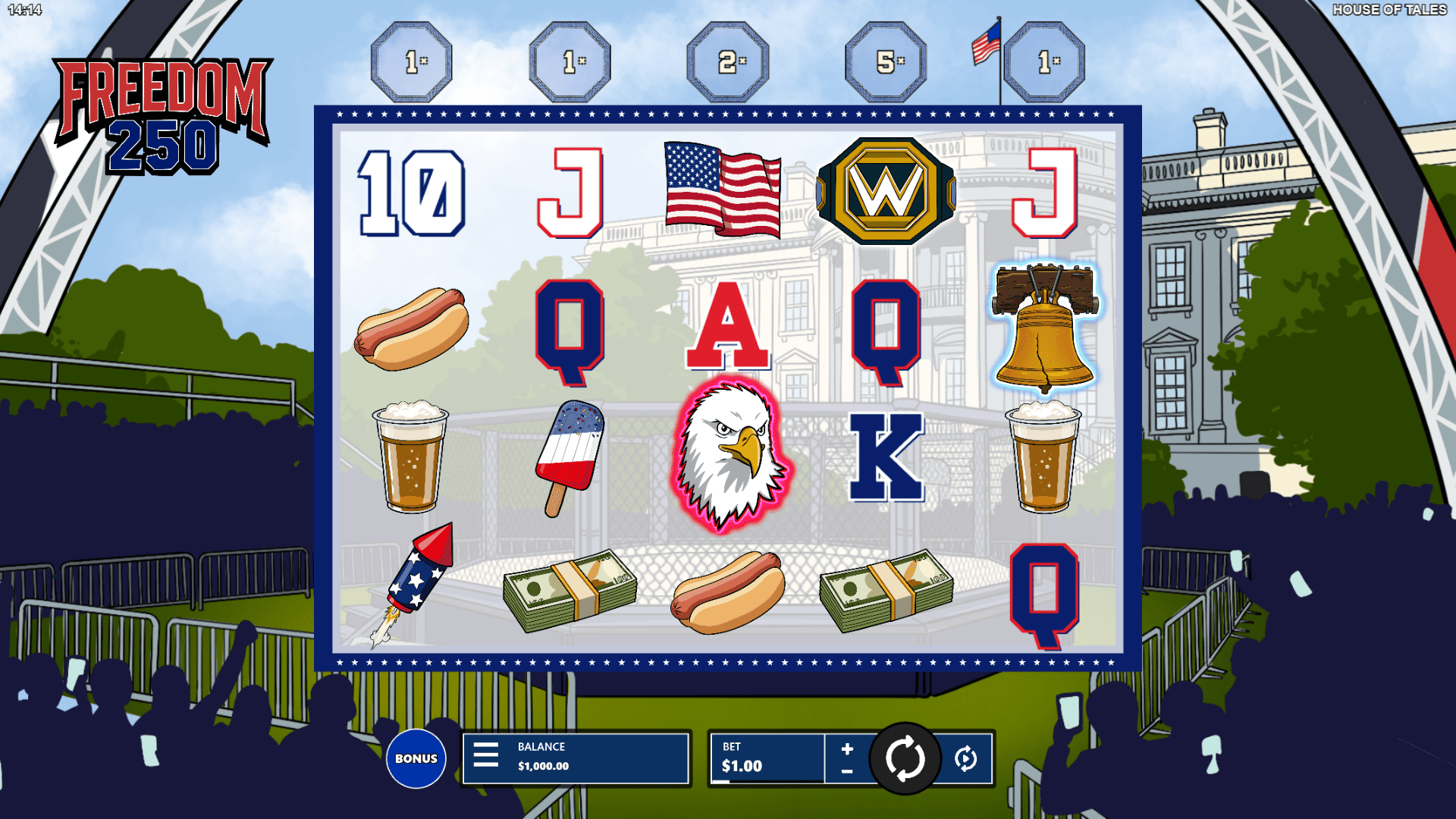 Freedom slot gameplay reels