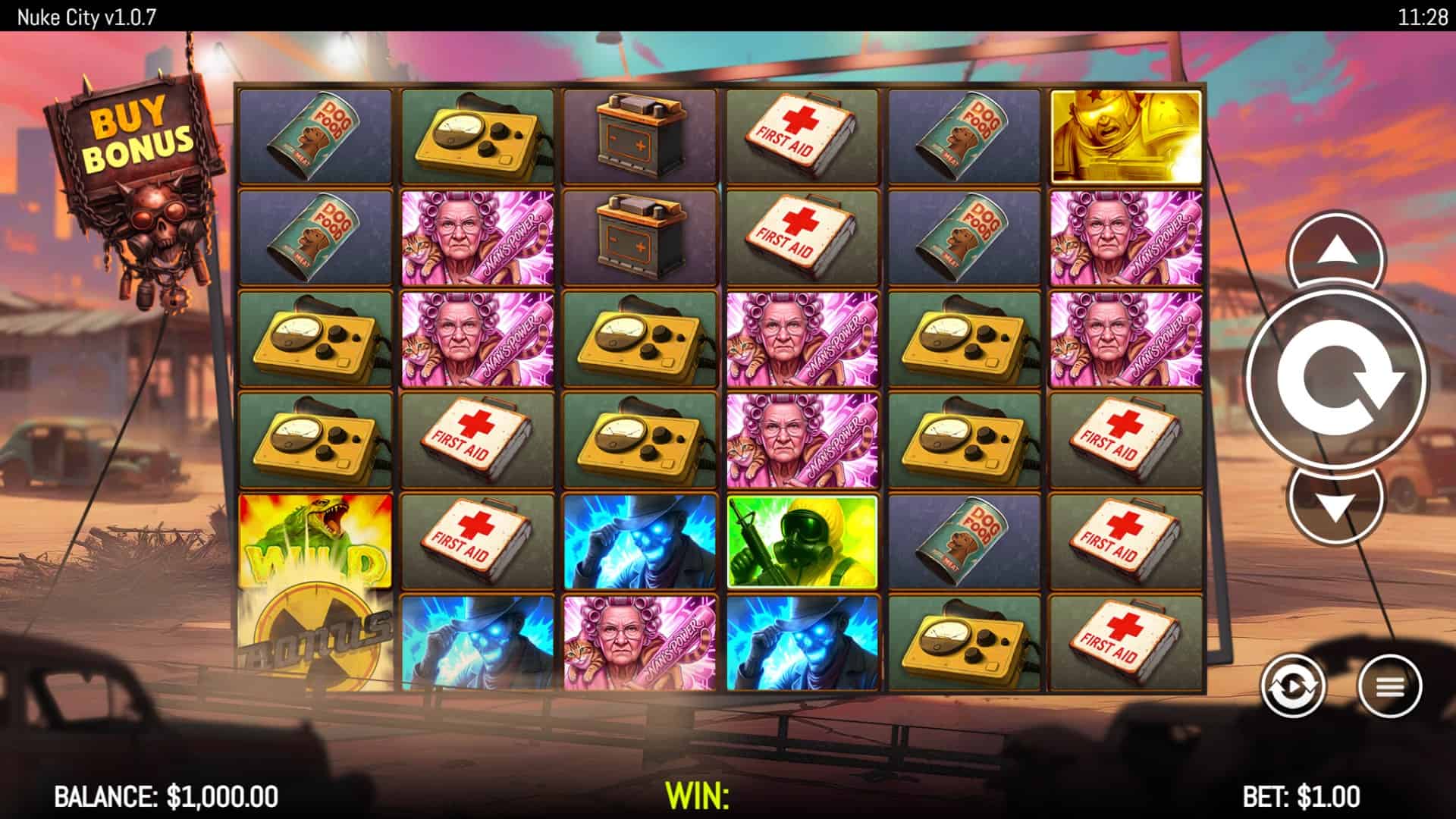 Nuke City slot gameplay reels